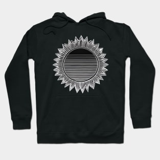 Sunflower sun retro outrun simple sticker Hoodie